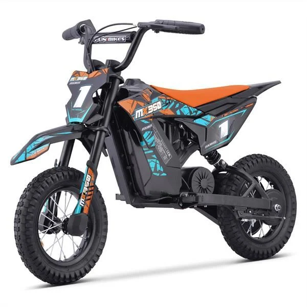 8055d29b-1ebd-48fe-9062-7213d179d669 (1) FunBikes MX350 350w 36v 4ah 12/12 51cm Lithium Orange Electric Kids Dirt Bike - Image 1